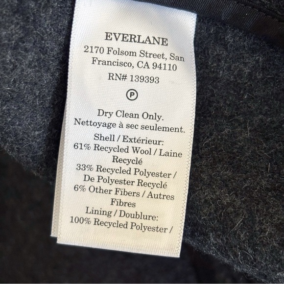 Everlane The October Wool Coat Medium Charcoal Melange - Picture 7 of 7